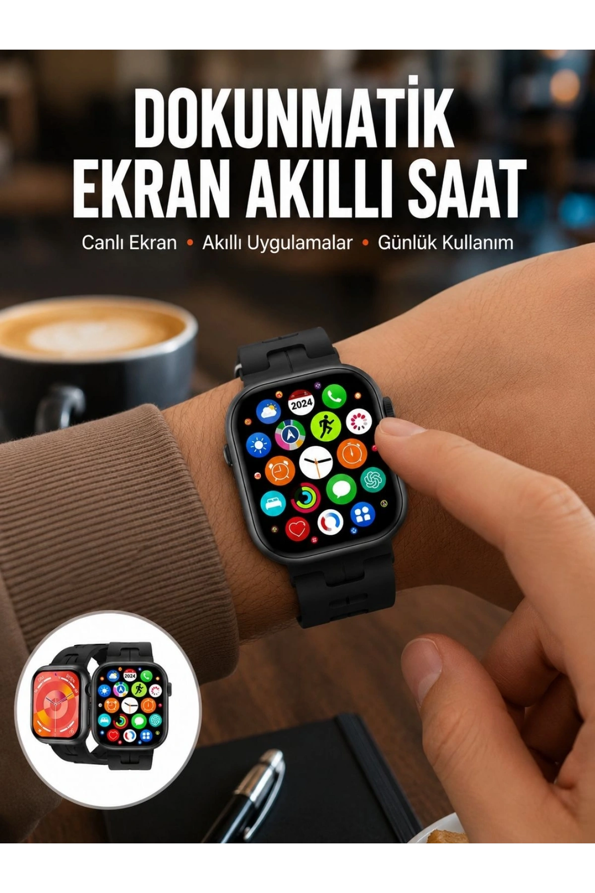 Akıllı Saat Android ve İOS Uyumlu Plastik Kordon Yeni Seri