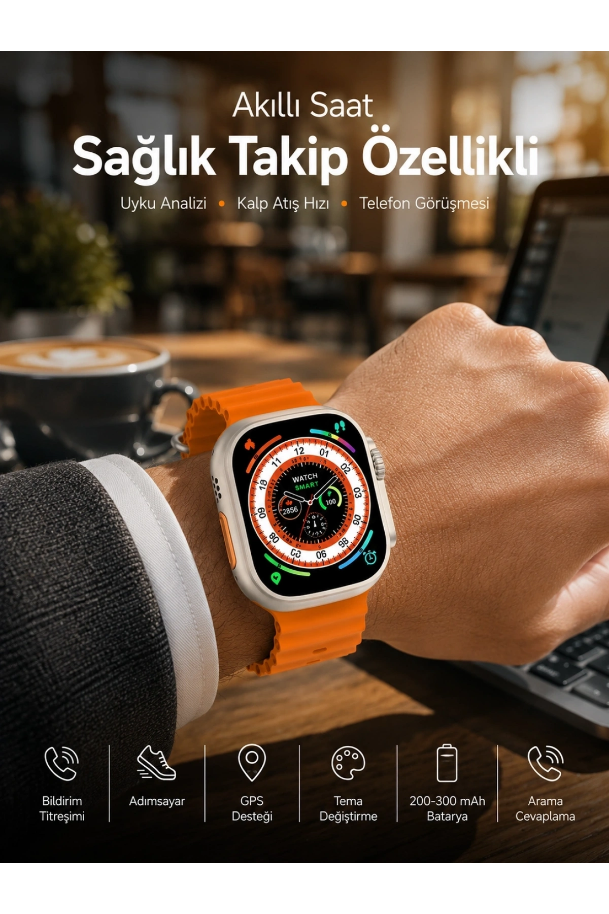 Akıllı Saat Bluetooth Bağlantılı Uyku ve Sağlık Takibi