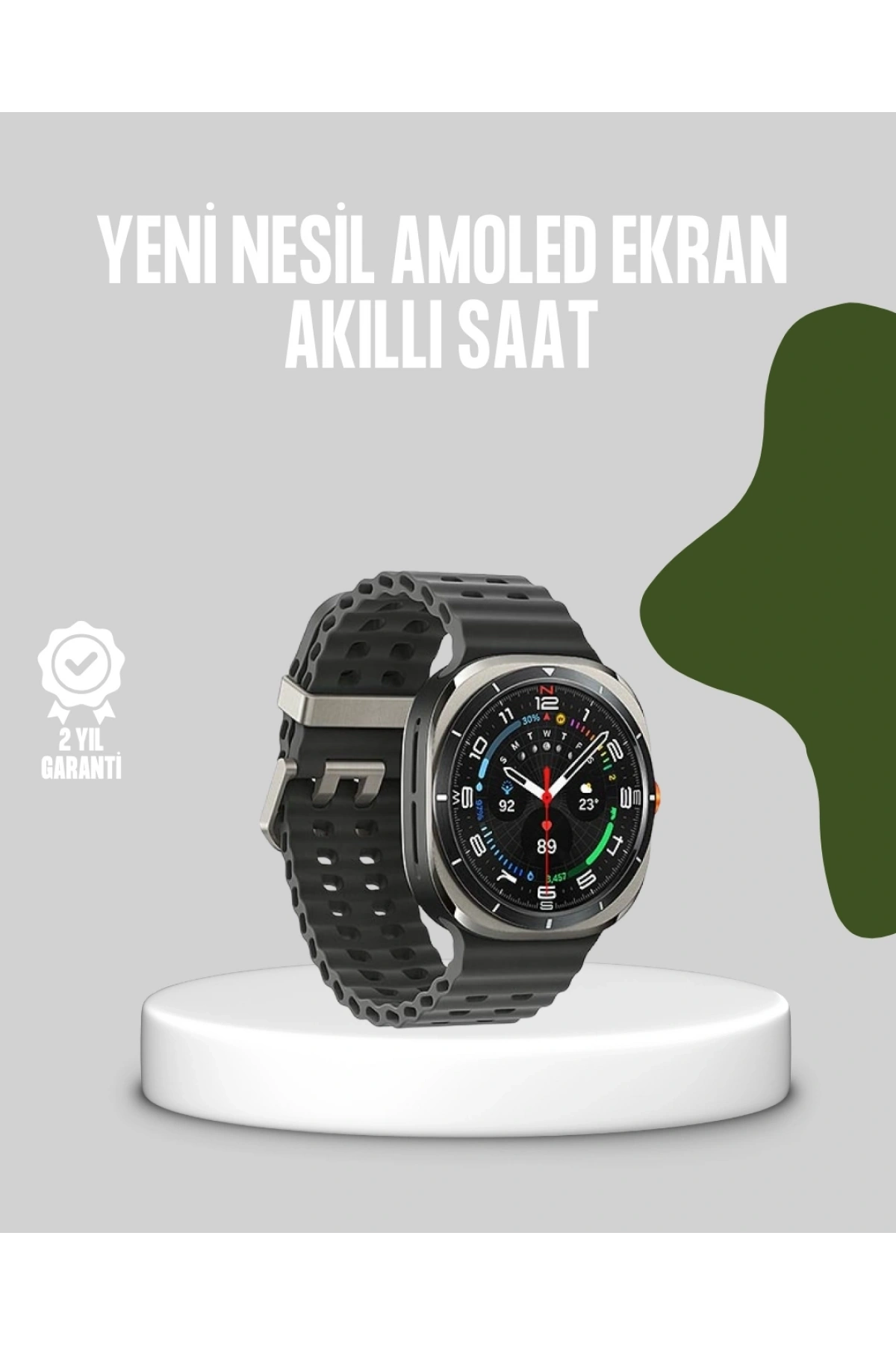 Akıllı Saat Kablosuz Şarj Arama Cevaplama ve Geniş Ekran Desteği
