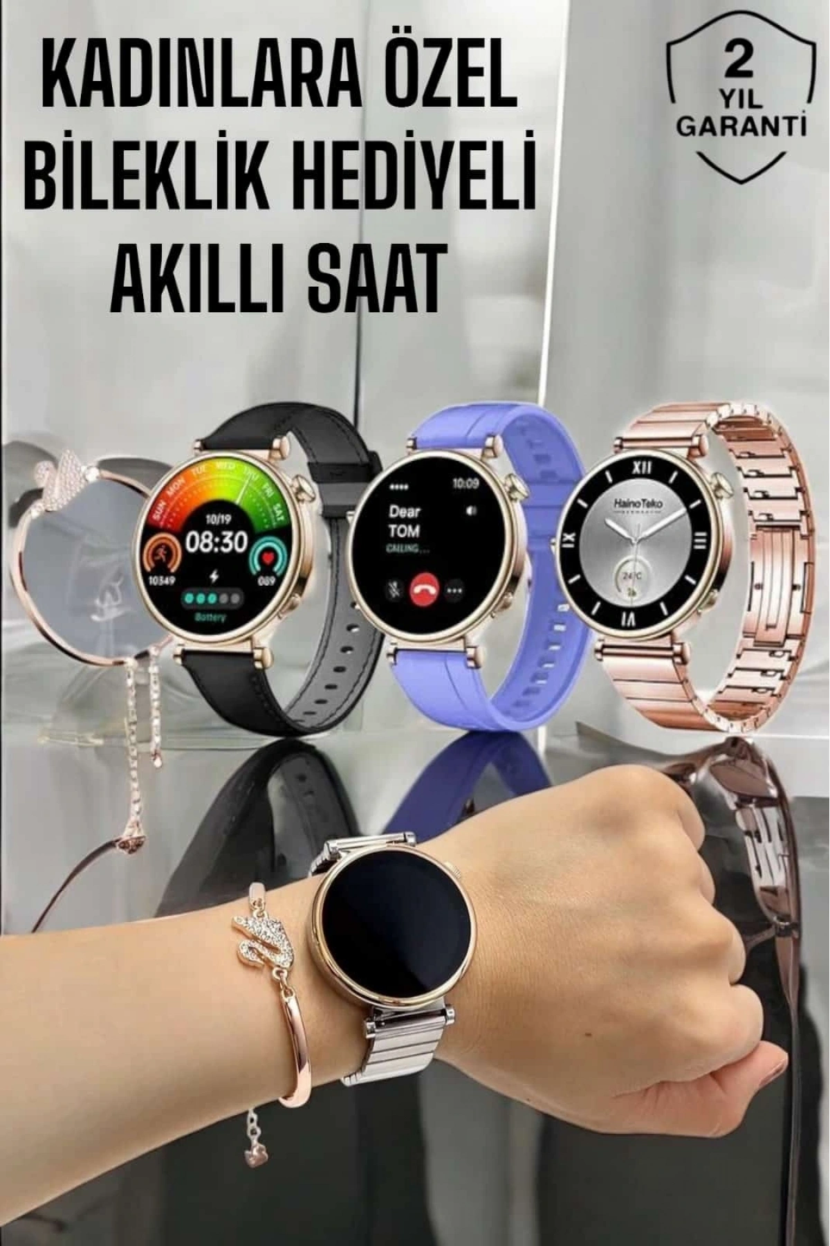 Akıllı Saat Kadınlara Özel Arama Cevaplayan Bluetooth Bağlantılı