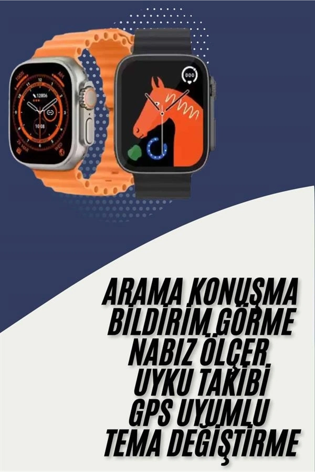 Akıllı Saat Kordon Hediyeli Güçlü Batarya Kapasiteli Titreşimli Bildirim Görme Unisex