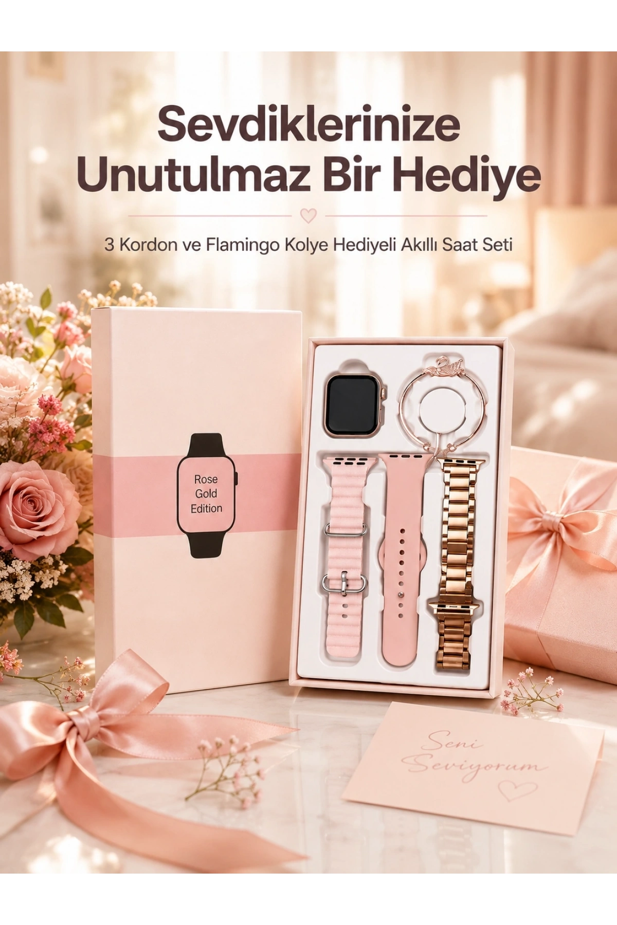 Akıllı Saat Sesli Görüşme Bildirim Görme Uyku ve Sağlık Takibi