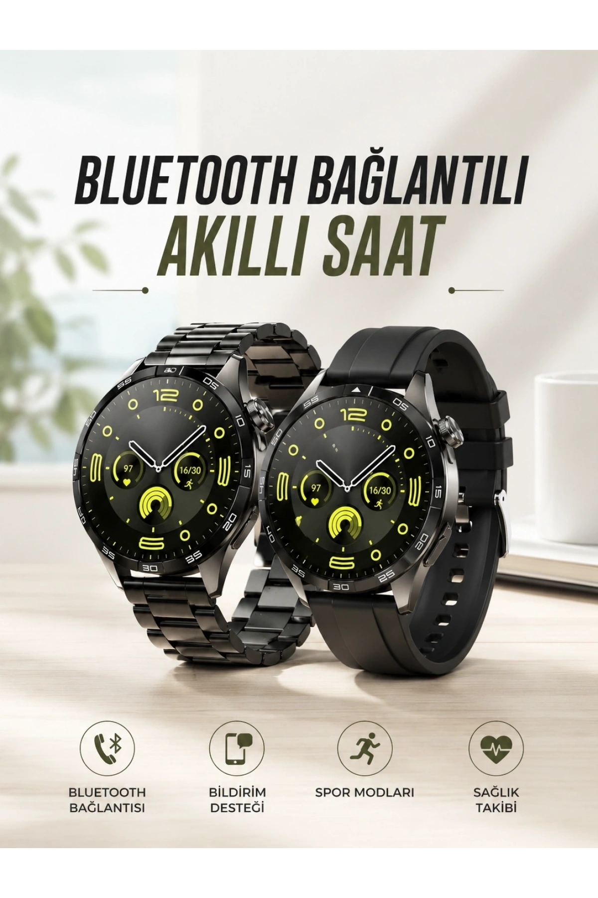Akıllı Saat Sesli Görüşme, NFC Uyumlu, Bildirim Görme ve Uyku ve Sağlık Takibi