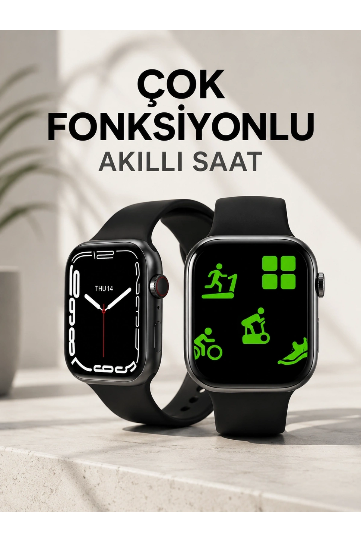 Akıllı Saat Tema Değiştirme Uyku ve Sağlık Takibi Sesli Asistan Bildirim Görme