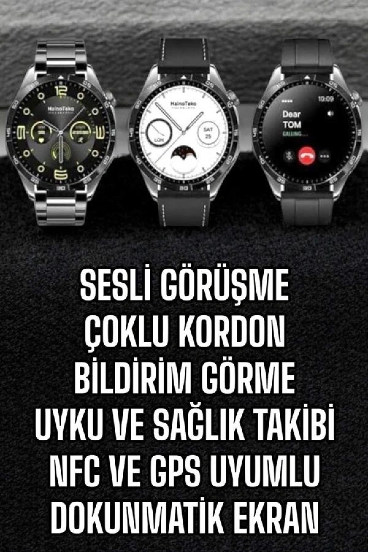 Akıllı Saat Titreşimli Pusula Nabız ve Tansiyon Ölçer NFC Uyumlu