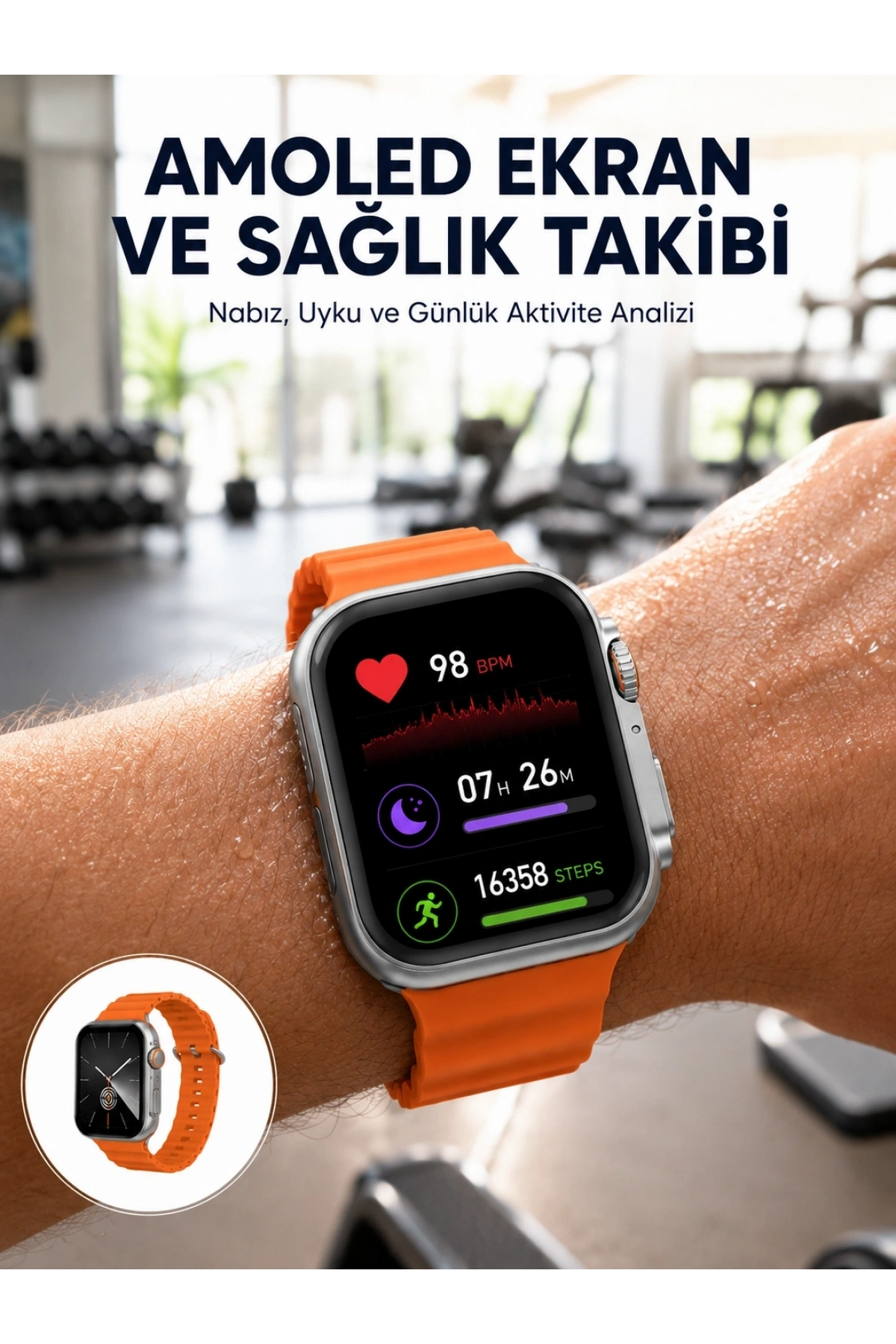 Akıllı Saat Unısex Zarif Görünümlü Titanyum Kasa Amoled Ekran Müzik Dinleme Yeni Nesil