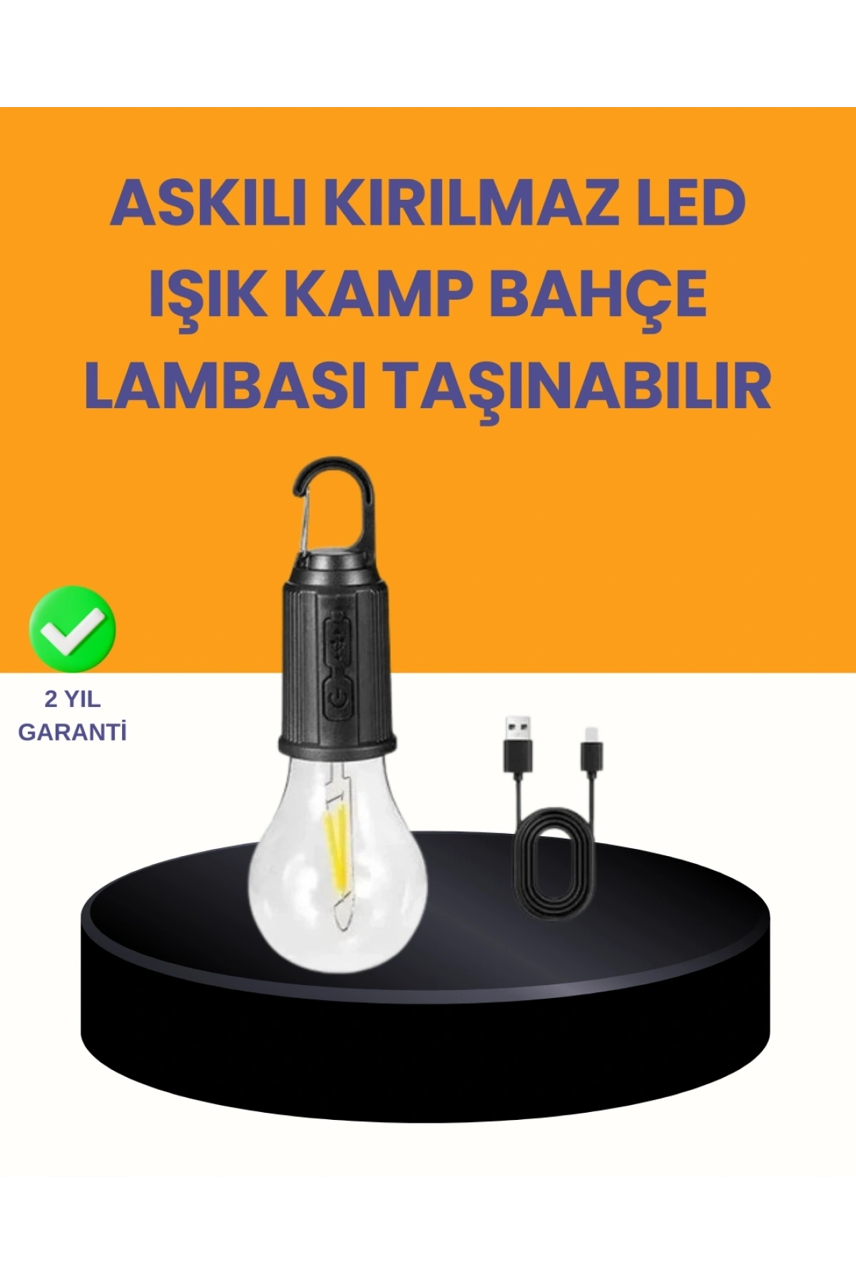 Akıllı Sensörlü USB Şarjlı Kamp Lambası