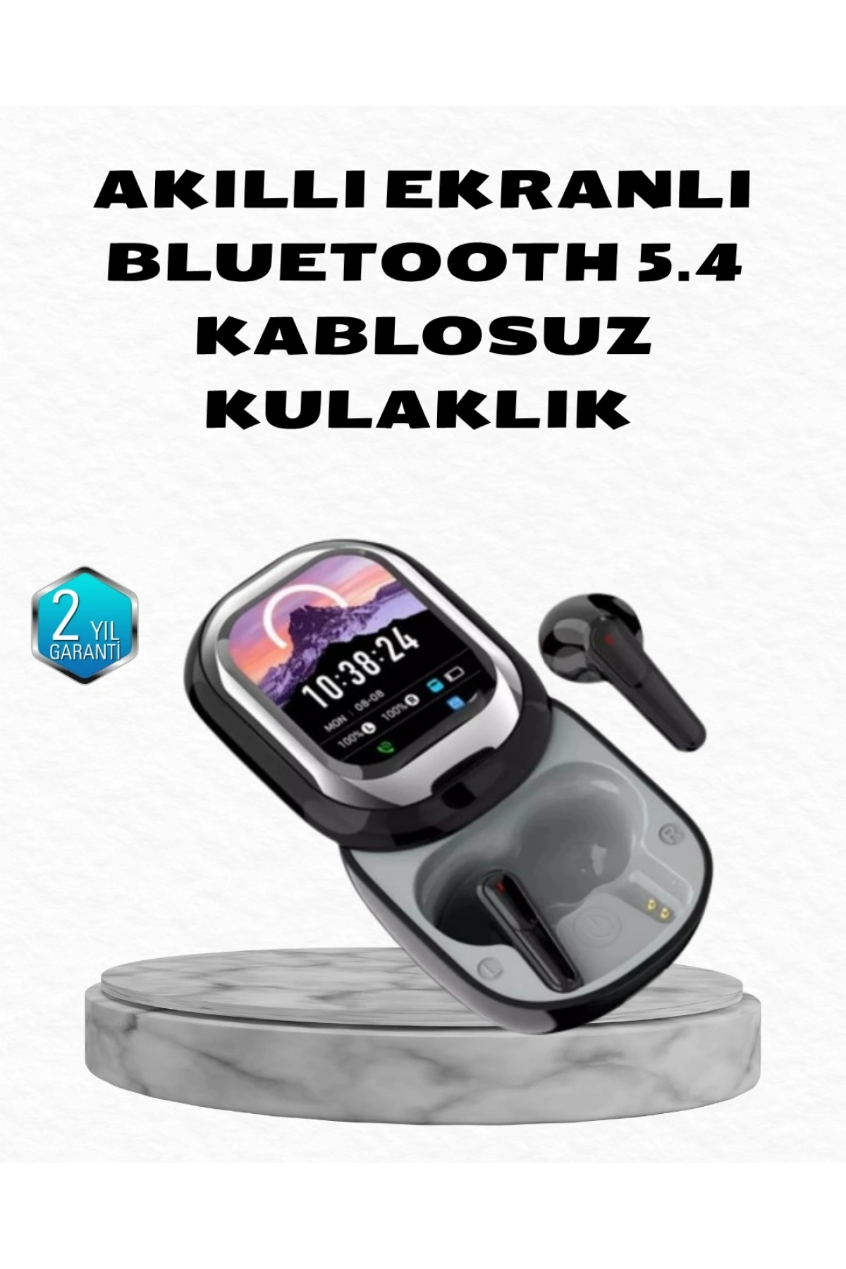 Aktif Gürültü Engelleme Özellikli Kablosuz Kulaklık – Akıllı Ekranlı Şarj Kutusu