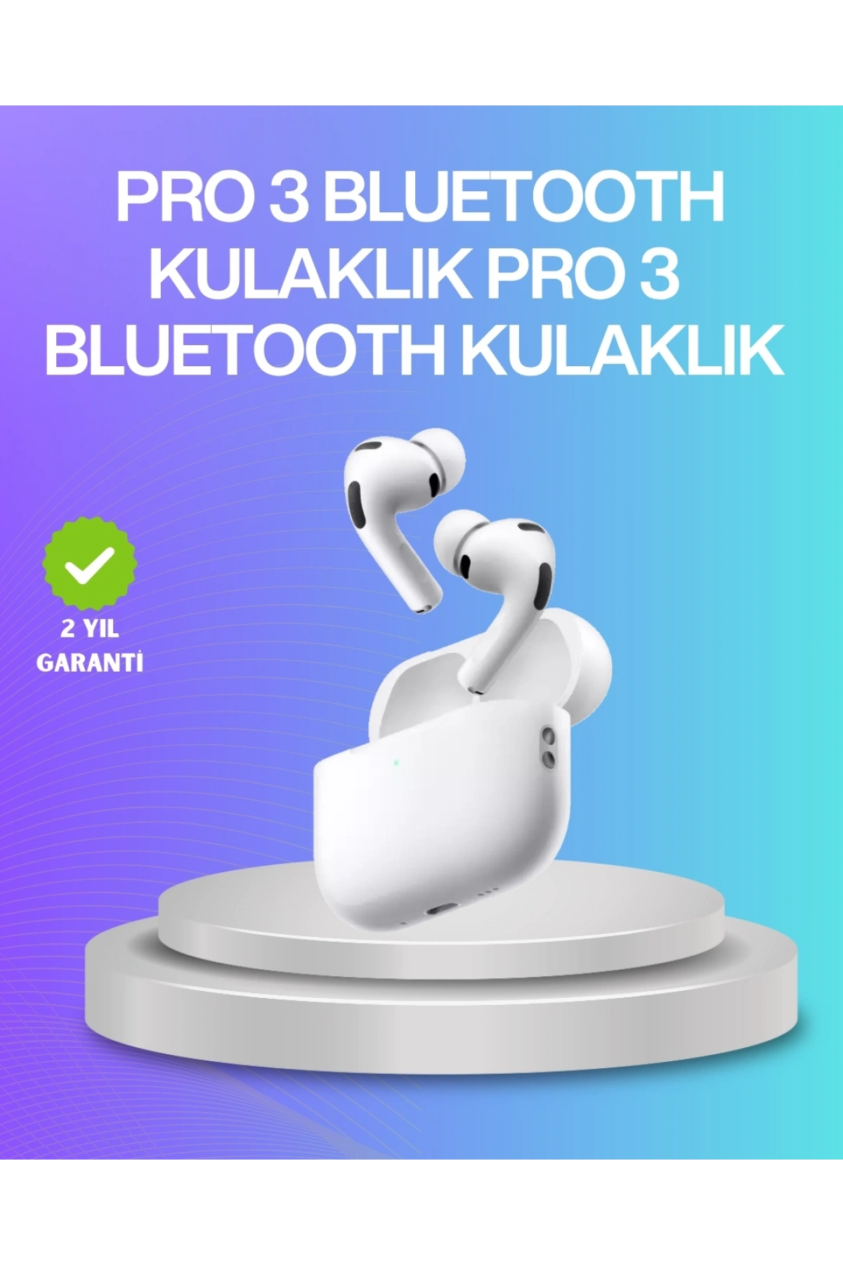 Aktif Gürültü Engelleyici Kablosuz Bluetooth Kulaklık – Şarj Kutulu, Uzun Ömürlü