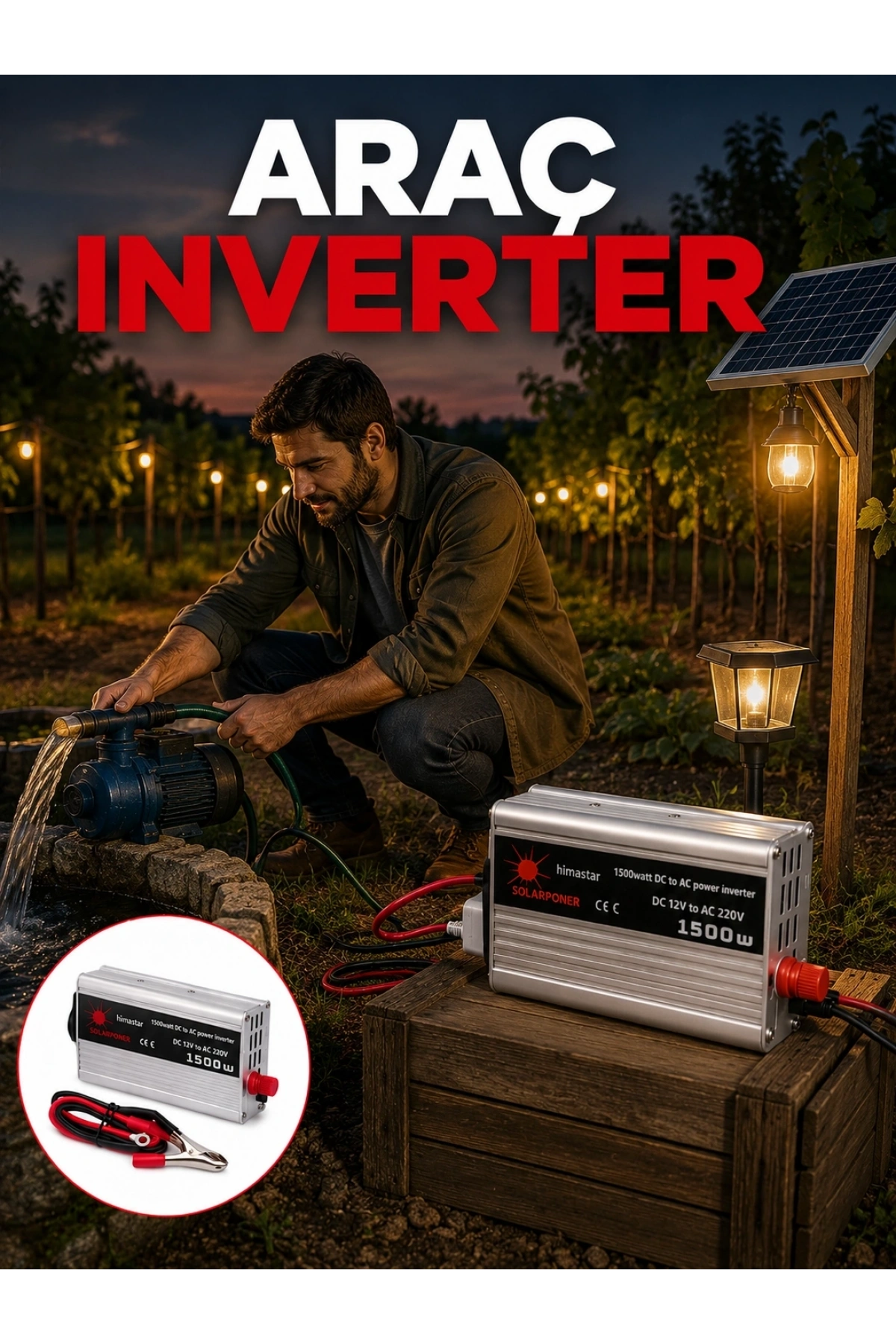 Akü Gücünü Ev Elektriğine Dönüştüren Güçlü İnvertör 1500W