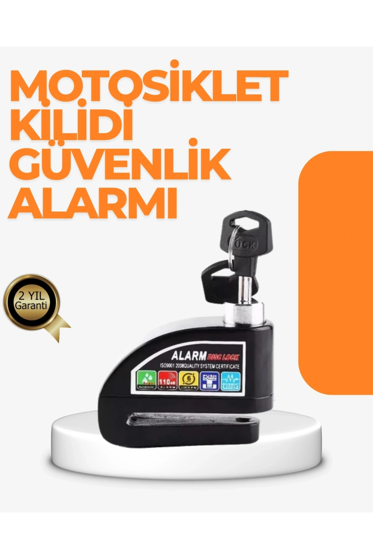 Alarm Sensörlü Disk Kilidi Motosiklet Scooter Bisiklet Güvenlik