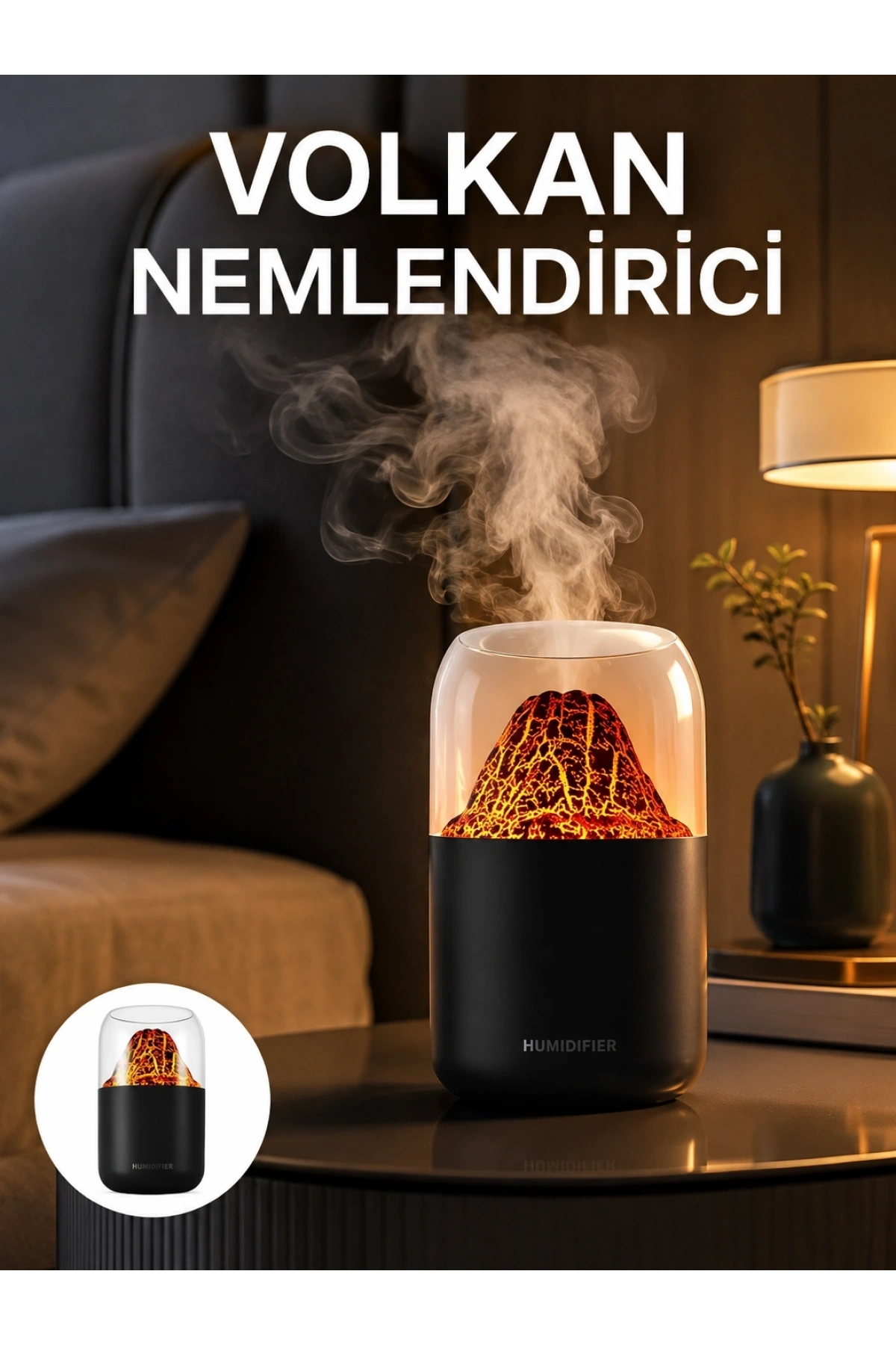 Alev Efektli Ultrasonik Difüzör