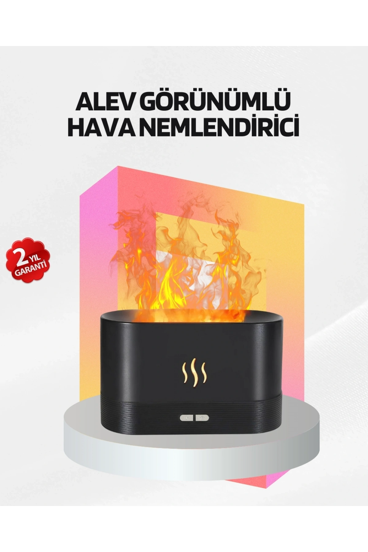 Alev Görünümlü Hava Nemlendirici Kumandalı LED Işıklı Aromatik Difüzör