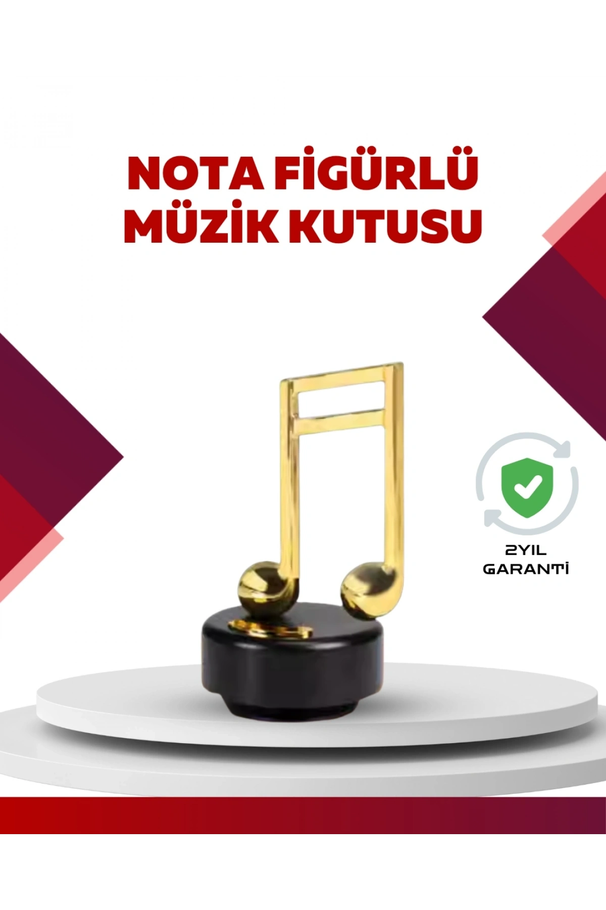 Altın Nota Temalı Müzik Kutusu  Müzikli Hediyelik