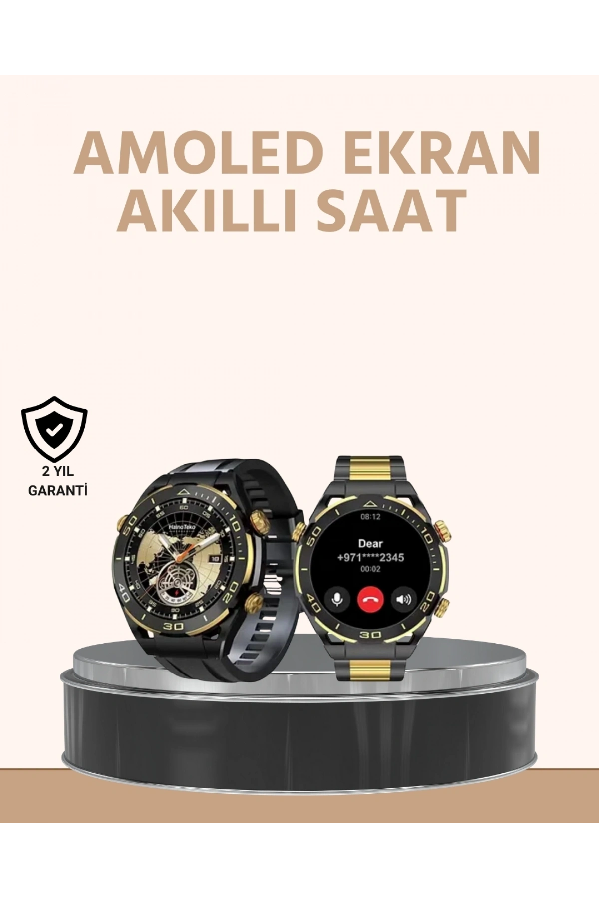 Amoled Ekran Akıllı Saat Uyku Nabız Adım Ölçer Su Geçirmez
