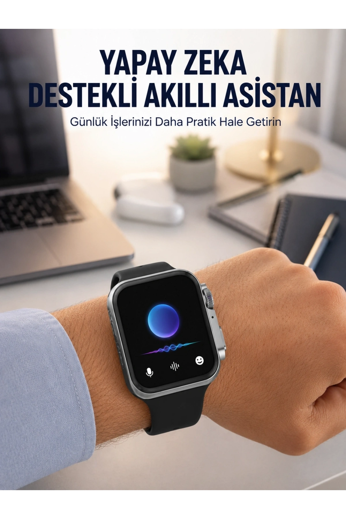 AMOLED Ekranlı Akıllı Saat Sesli Görüşme GPS Nabız ve Uyku Takibi Yeni Nesil