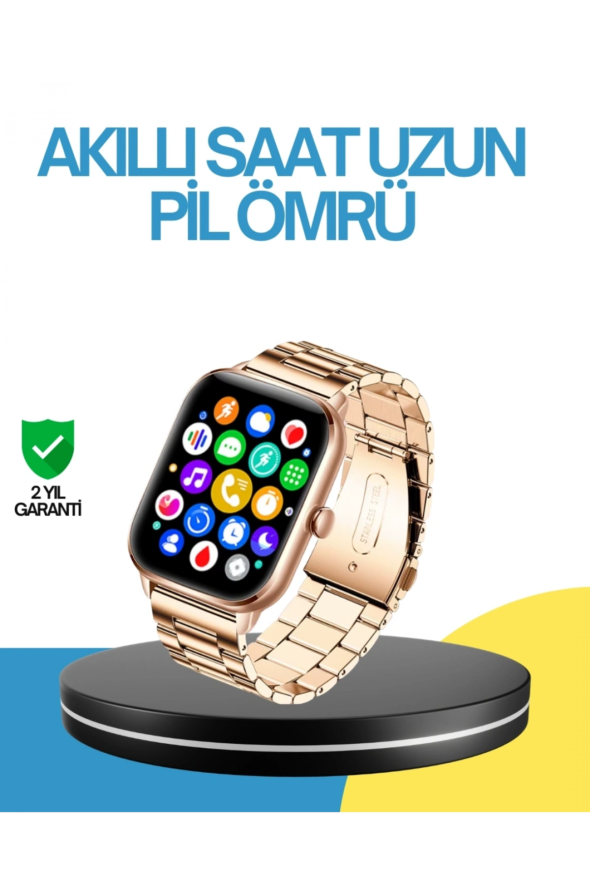 AMOLED Ekranlı Türkçe Menülü Akıllı Saat Bluetooth Görüşmeli