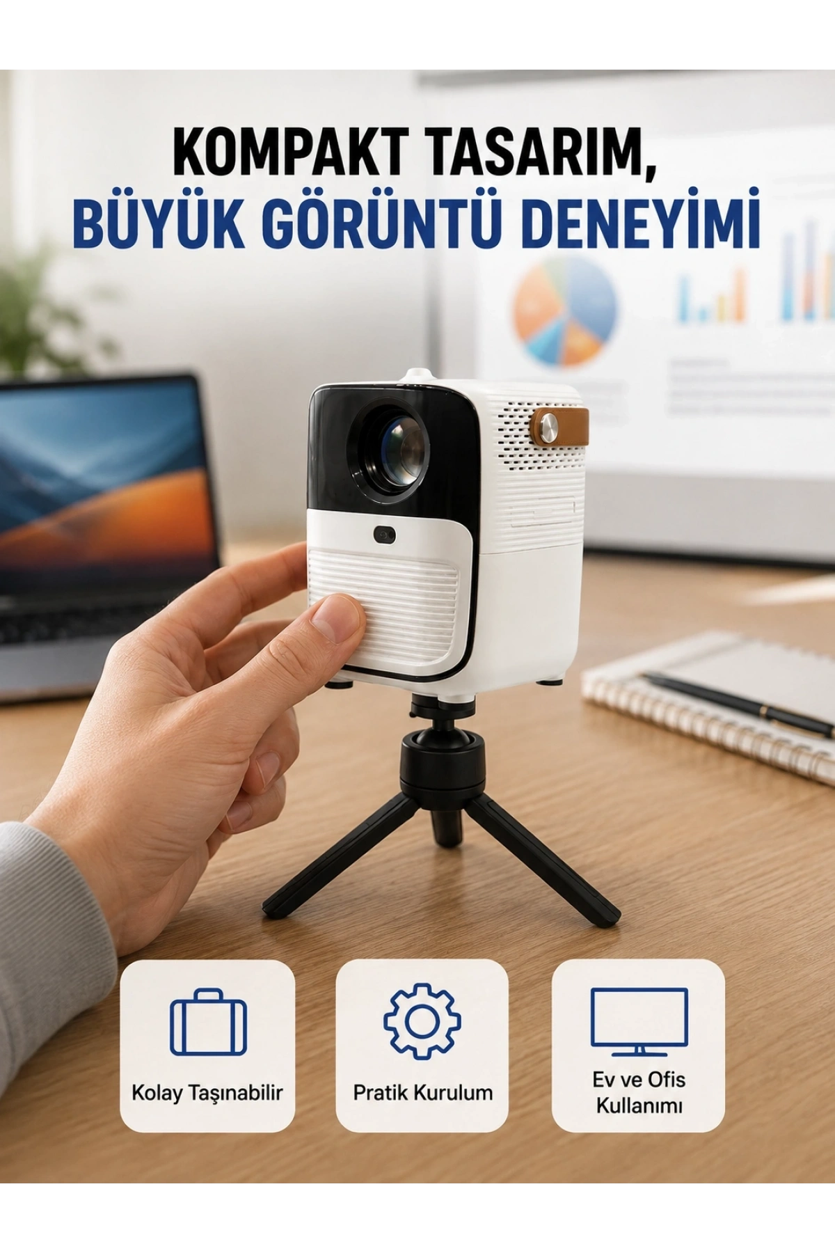 Android Sistemli Mini Projektör – Uygulama Destekli Akıllı Kullanım Yeni Nesil