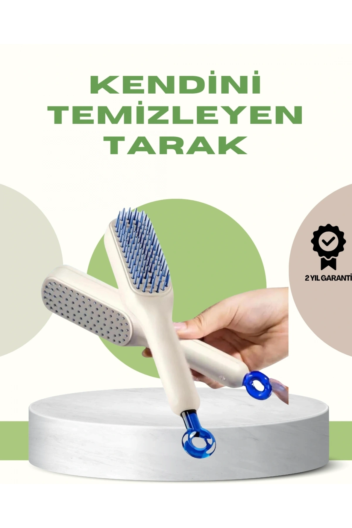 Anti-Statik Saç Tarağı – Kolay Temizlenebilir, Silikon Masaj Uçlu, Kompakt Boyut