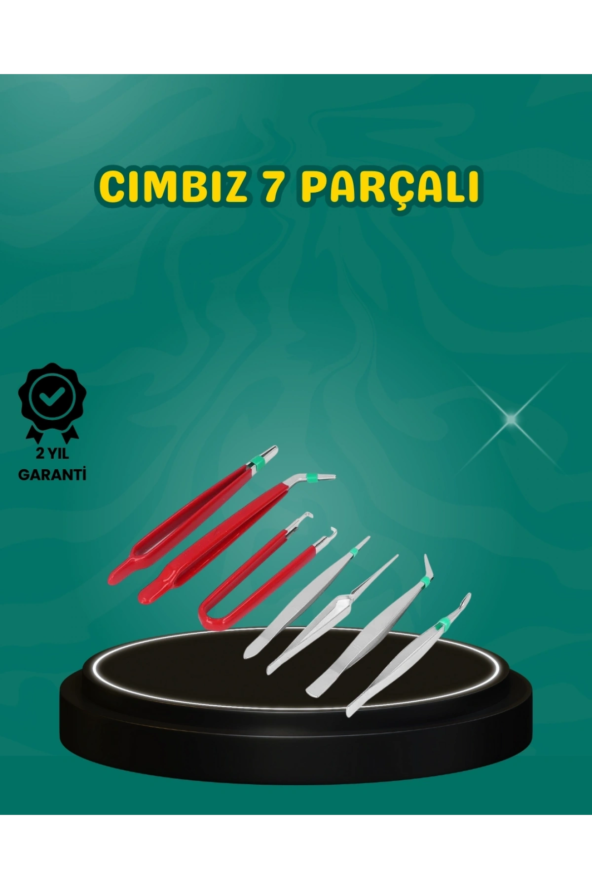 Antistatik 7’li Hassas Cımbız Takımı Manyetik Olmayan Uçlu