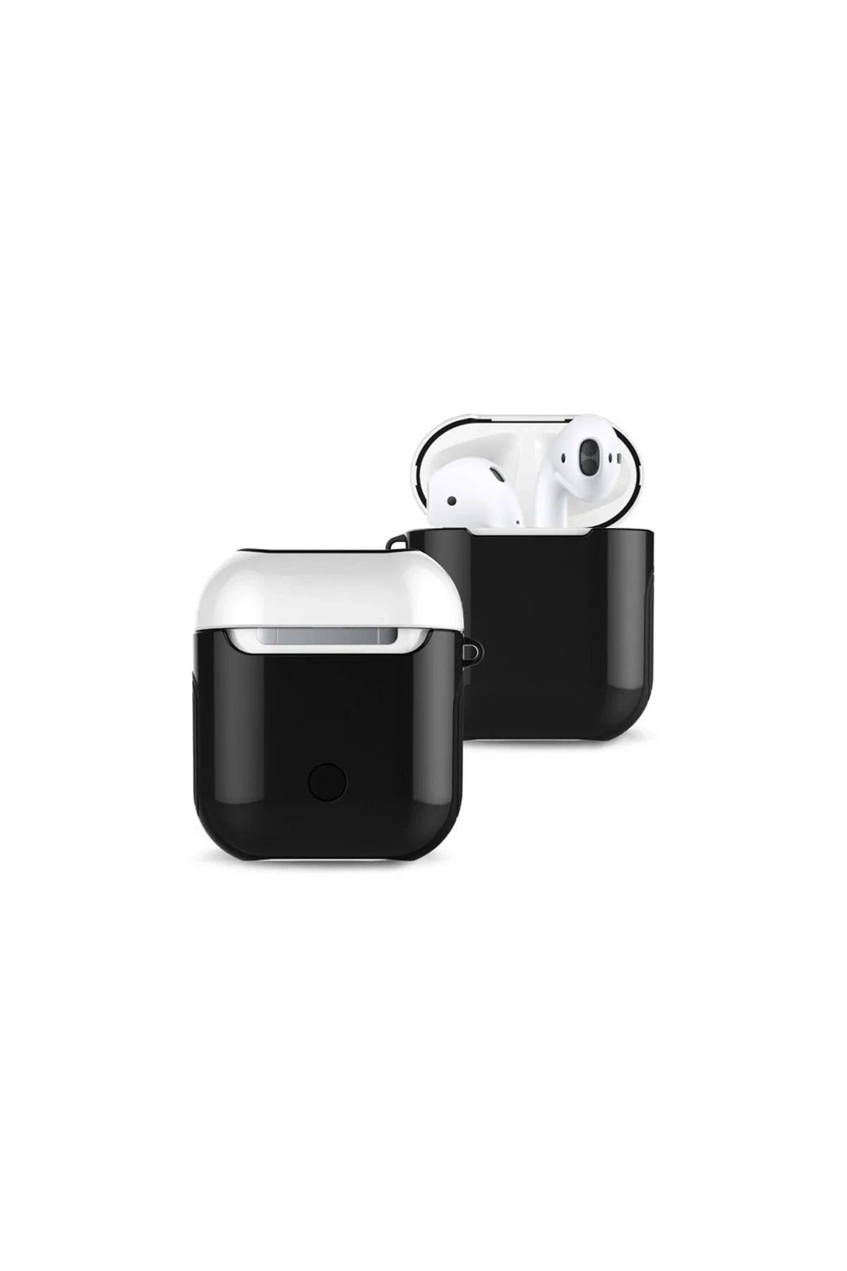 Apple Airpods 2 (2.nesil) 3in1 Kılıf - Siyah-beyaz