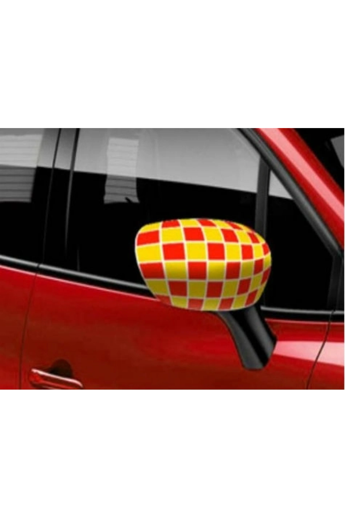 Araç Ayna Kılıfı 2 Adet - Sarı Kırmızı