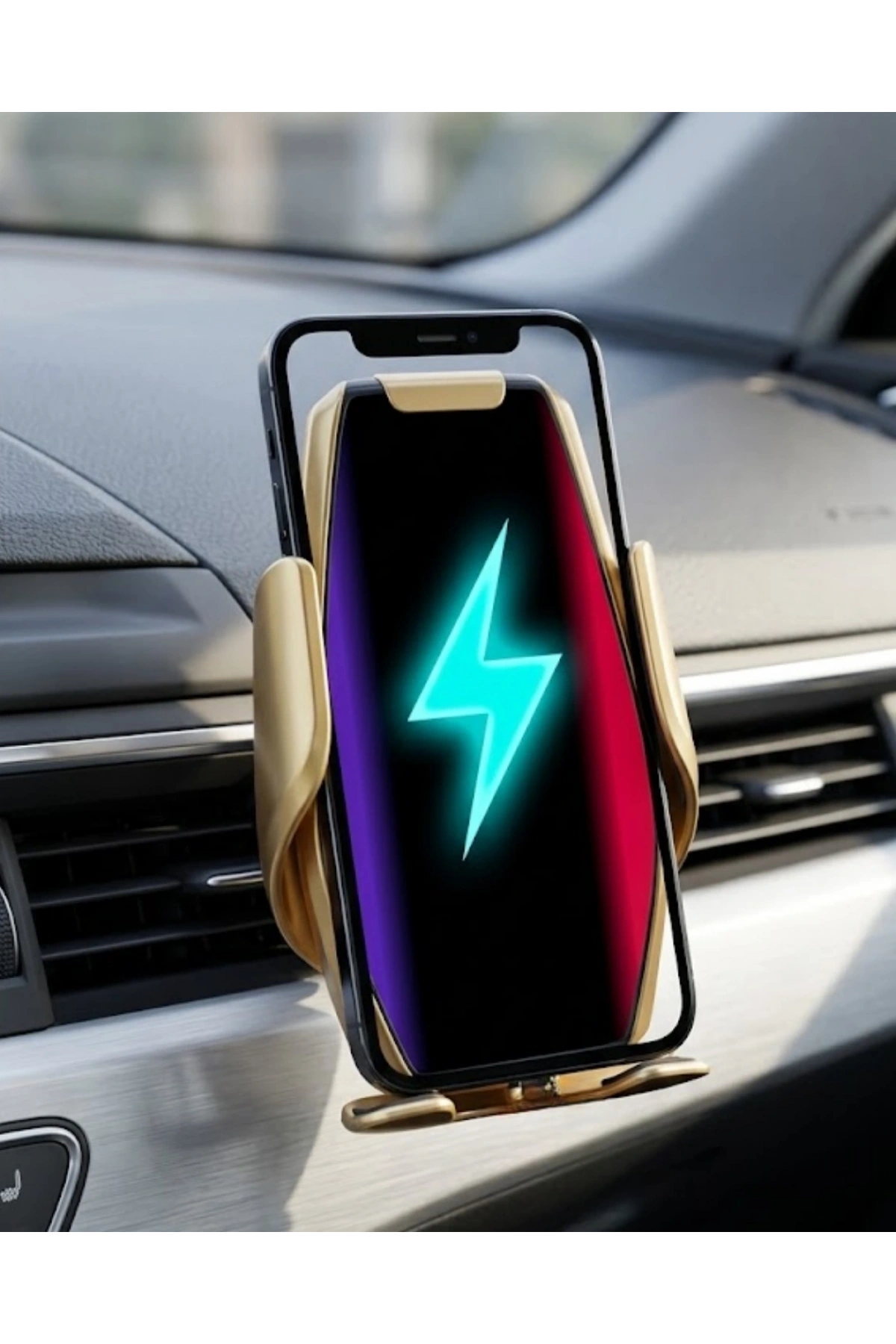 Araç Havalandırma Telefon Tutucu Kablosuz Şarj Destekli Akıllı Sensörlü
