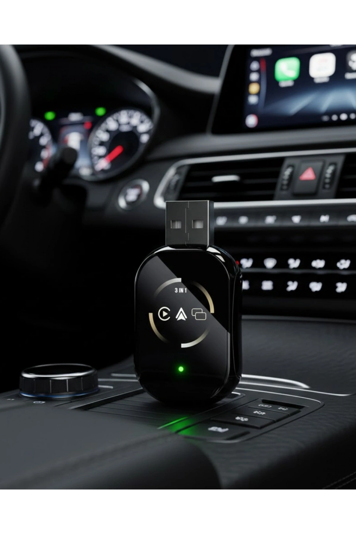 Araç İçi Kablosuz CarPlay Android Auto AirPlay Adaptörü