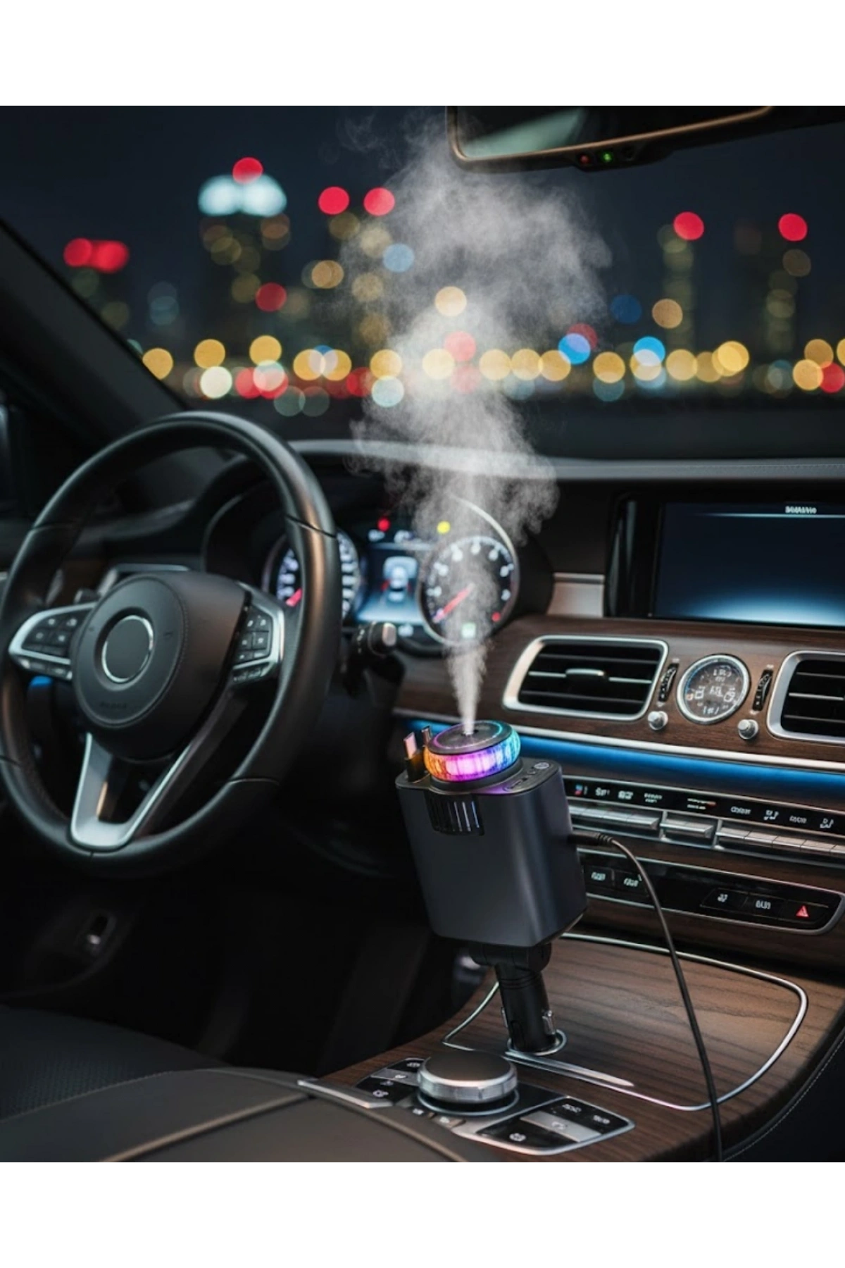 Araç İçi Nemlendirici Aromaterapi ve Hızlı Şarj Bir Arada