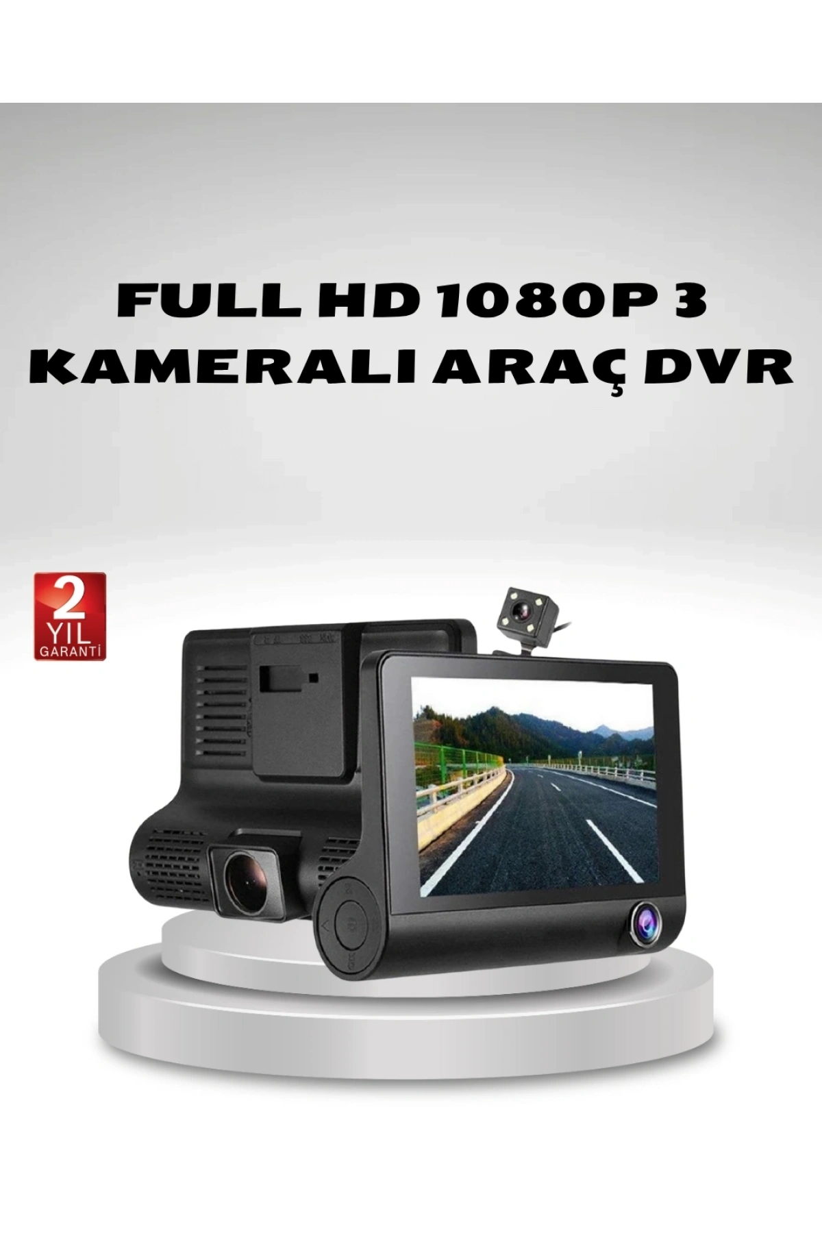 Araç Kamerası 3’lü Full HD DVR 1080P Gece Görüşlü ve G-Sensörlü
