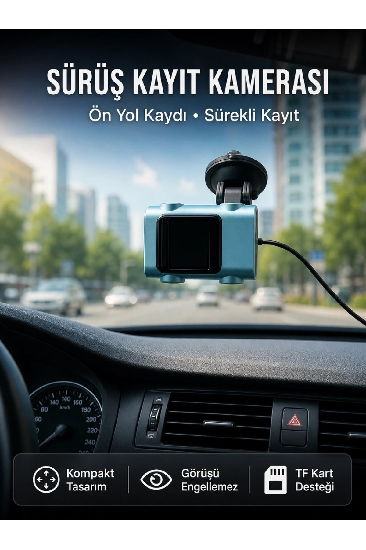 Araç Ön Cam Kamerası Sürüş Güvenliği İçin Video Kayıt Yeni Nesil