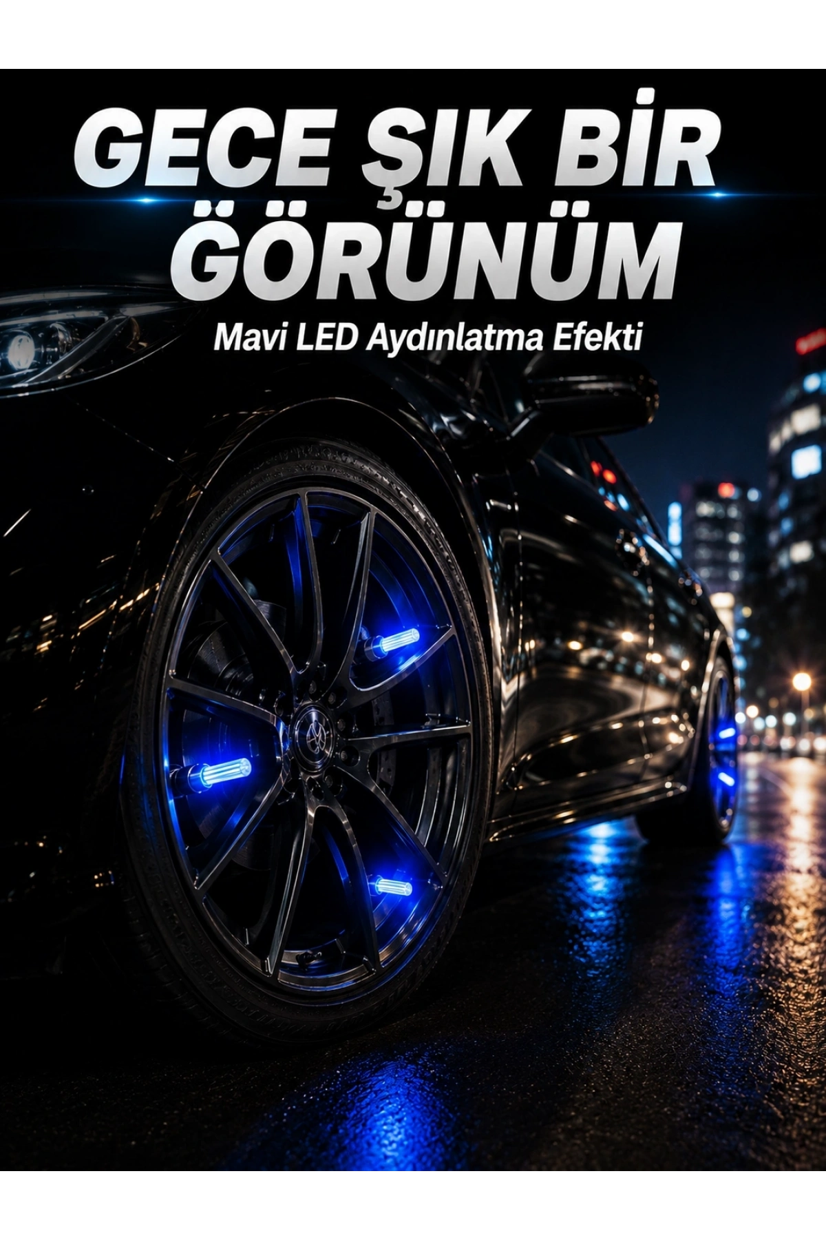 Araç Sibop Işığı 4lü Set Otomatik Yanan LED Lastik Aksesuarı