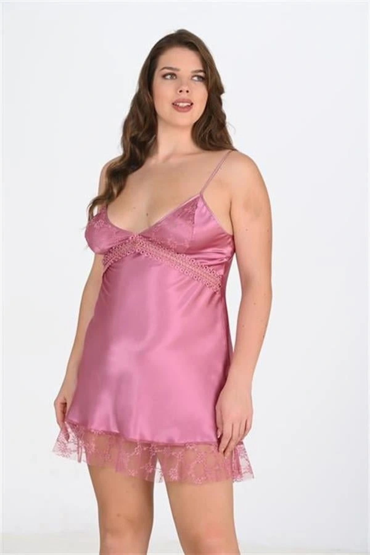 Arias Closet Büyük Beden Gülkurusu Gecelik