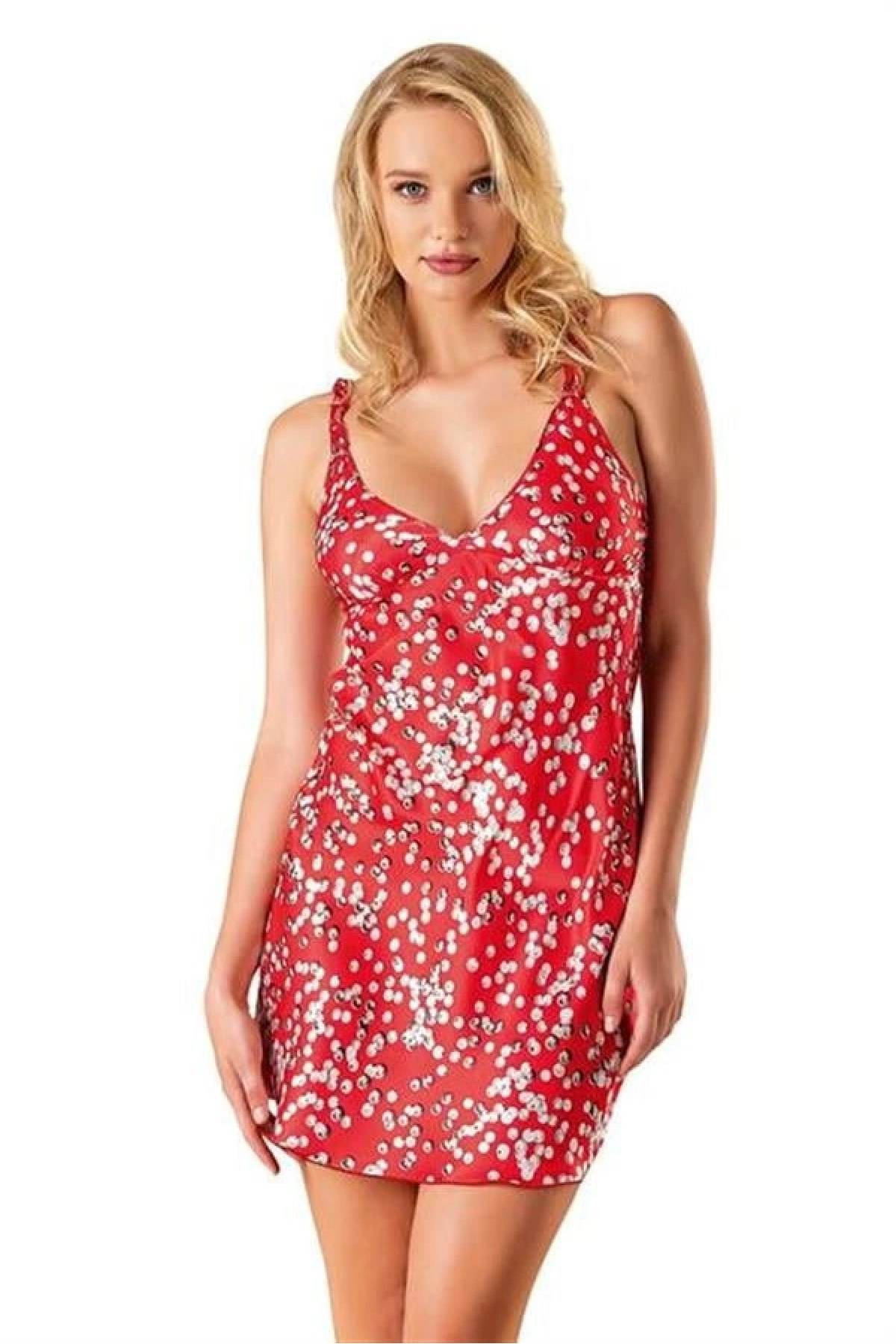 Arias Closet Desenli Saten Gecelik 8145