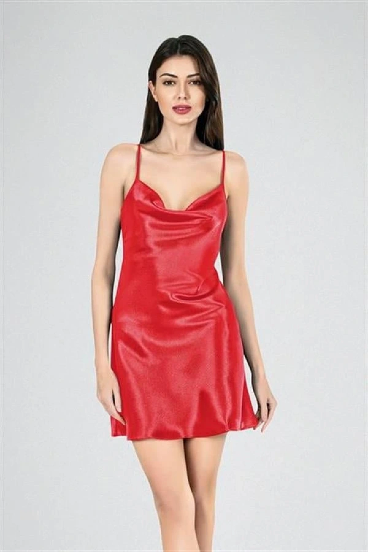 Arias Closet Kısa Gecelik Degaje Kırmızı 7740