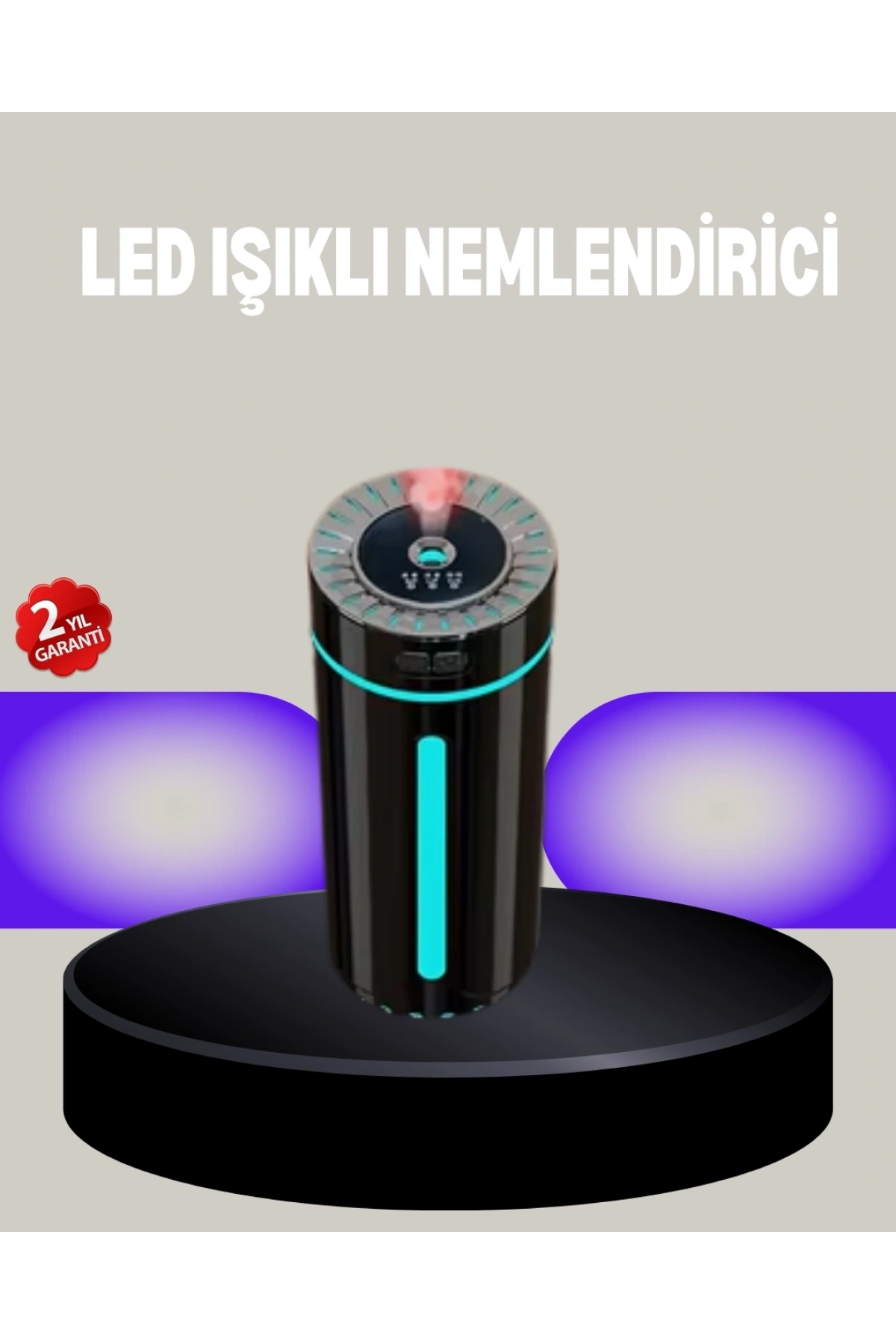 Aromaterapi Özellikli Ultrasonik Hava Nemlendirici LED Atmosfer Işığı