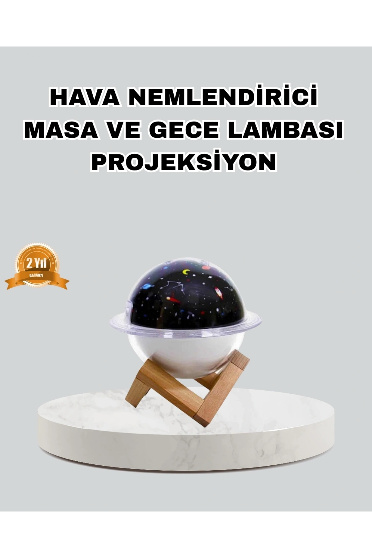 Aromaterapili USB Hava Nemlendirici – Projeksiyon Işıklı, Sessiz ve Şık Tasarım