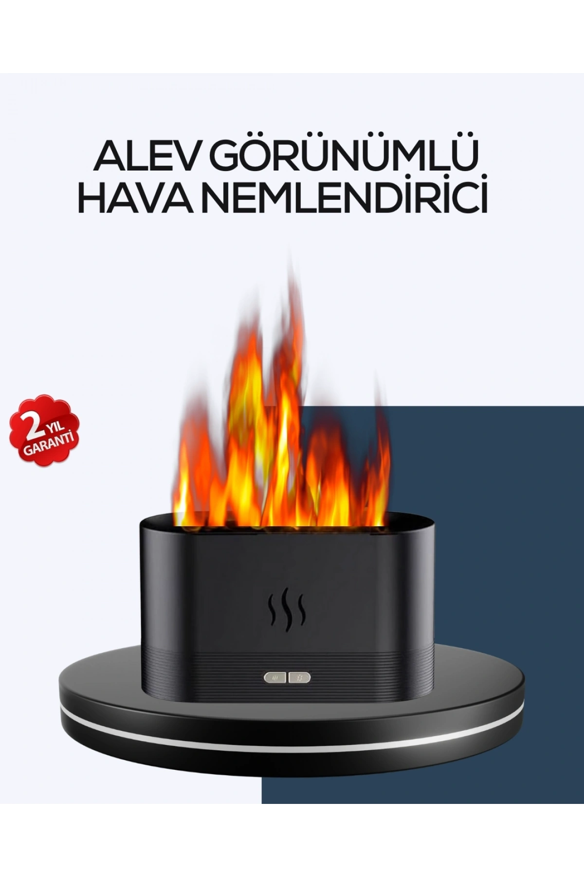 Aromatik Oda Kokusu Difüzörü Alev Tasarımlı LED Işıklı Nemlendirici