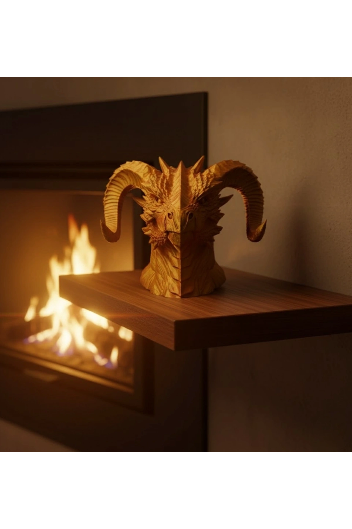 Asil Tasarım Gold–Red Ejderha Heykeli Hediyelik Fantastik Dekor