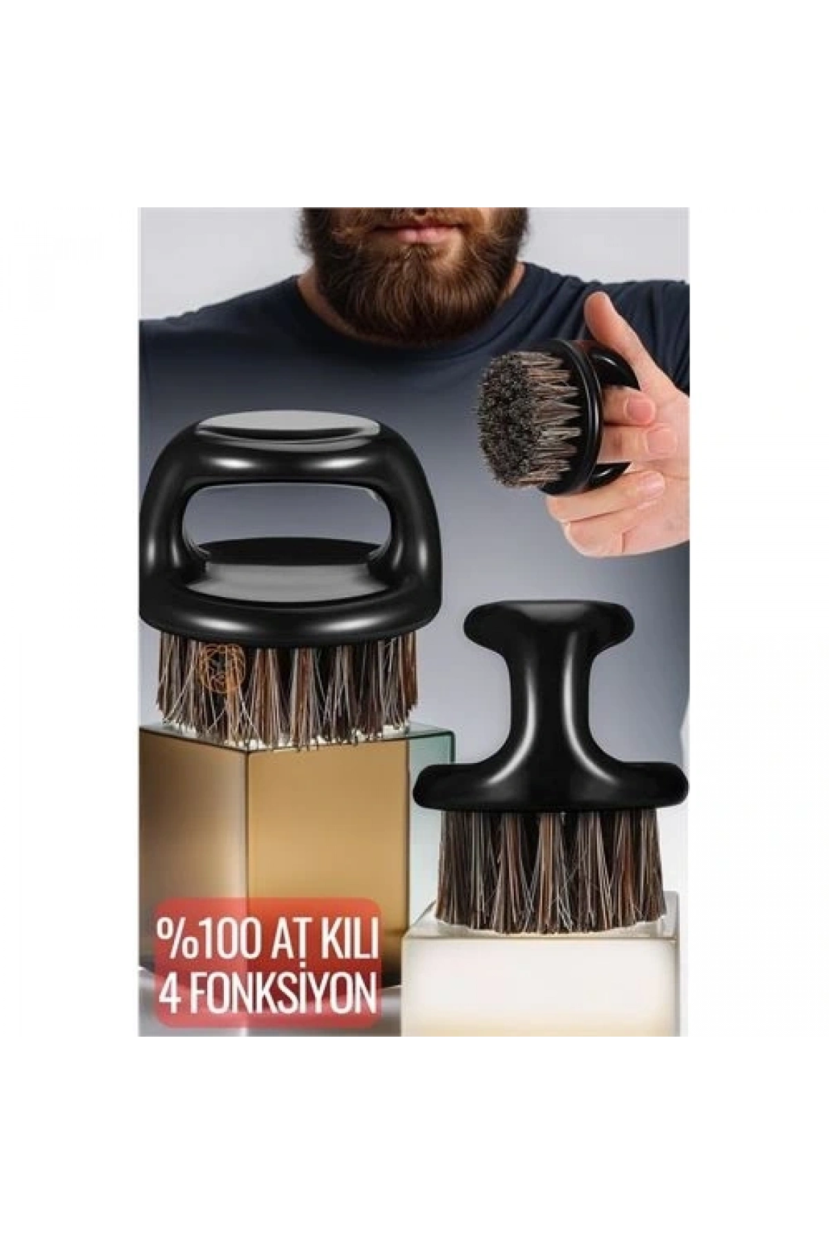 At Kılı Sakal Tarama Tıraş Temizlik Fırçası Absolute Professional