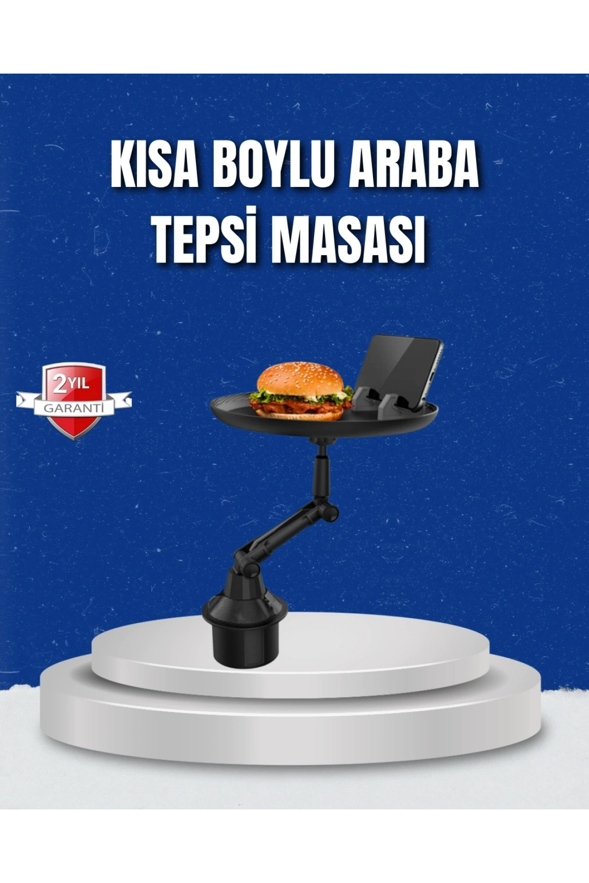 Ayarlanabilir Araç İçi Bardaklık Tepsisi 9 İnç Geniş Alan ve Telefon Standlı