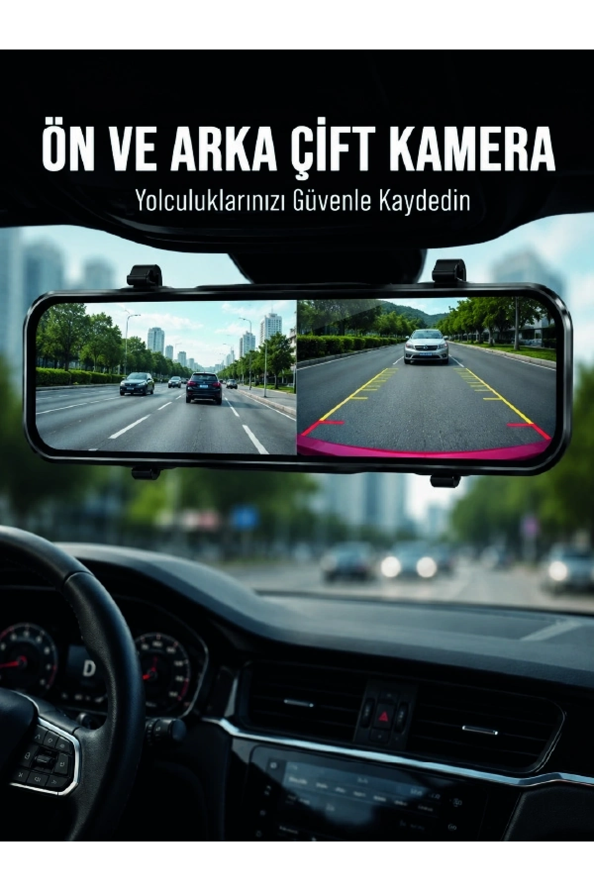 Ayna Carplay Dokunmatik Araç Multimedya Ekranı Ön Arka Kameralı