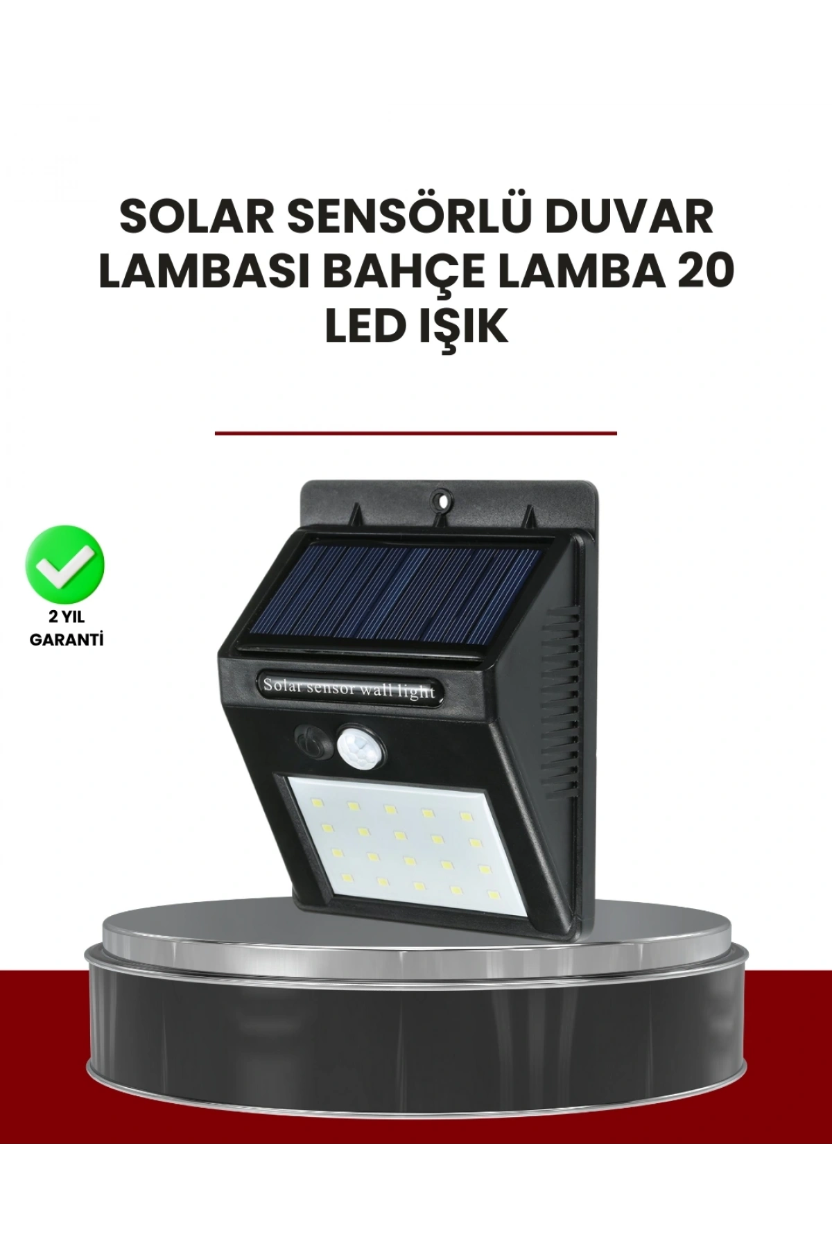 Bahçe ve Dış Mekanlar İçin Güneş Enerjili 20 LED Hareket Sensörlü Lamba