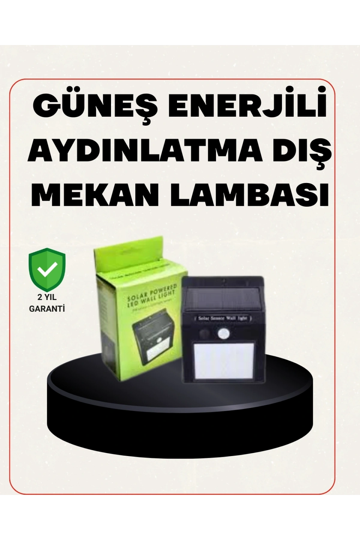 Bahçe ve Veranda İçin Güneş Paneli ile Otomatik Şarj Olan LED Duvar Lambası