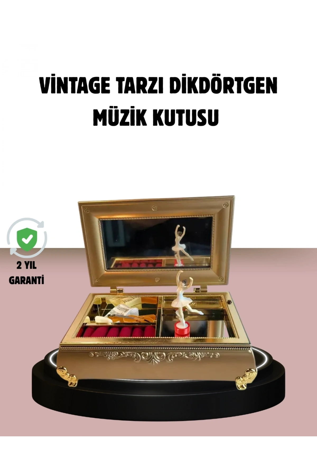 Balerinli Müzikli Takı Kutusu Piyano Tasarım Kız Çocuk Hediyelik