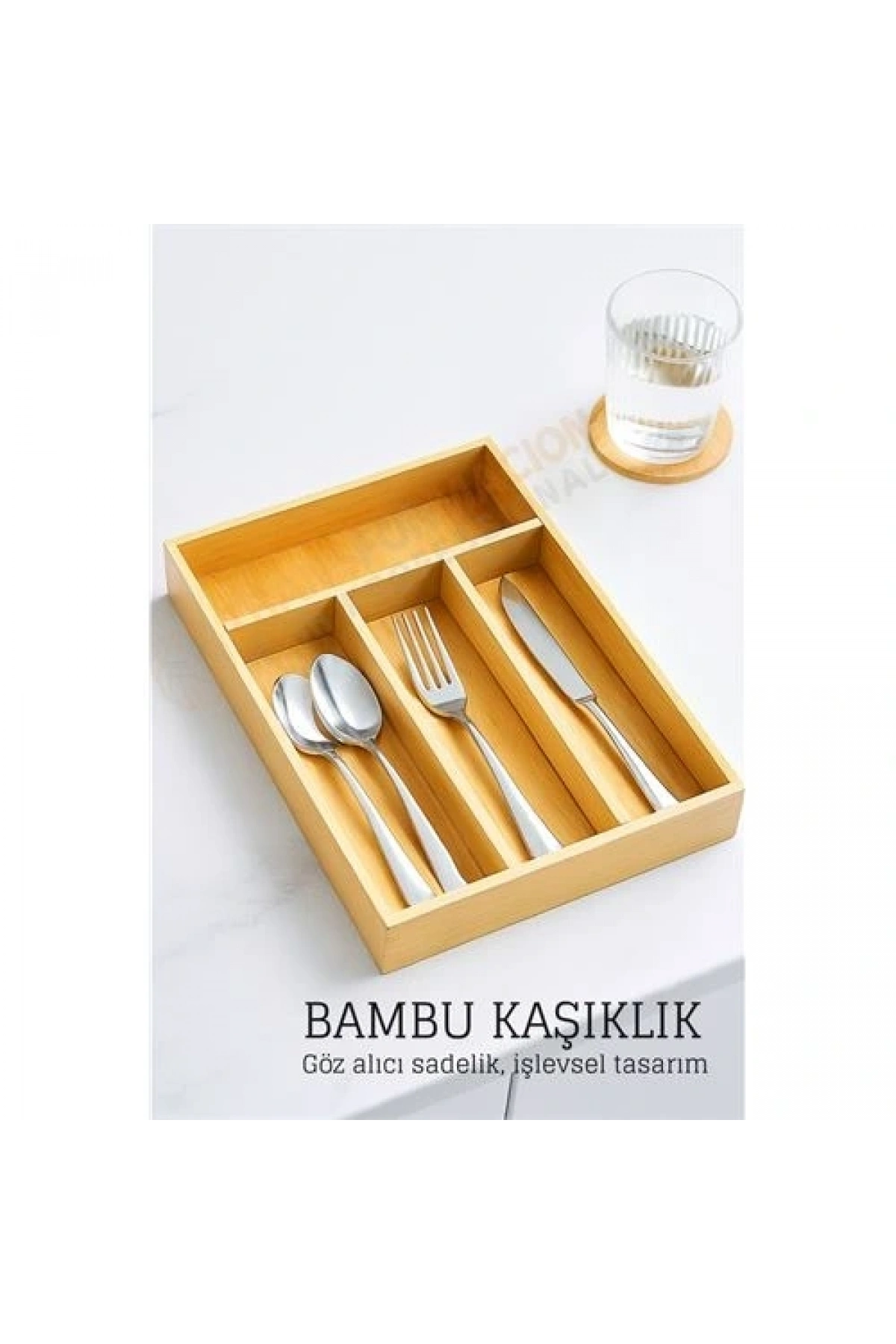 Bambu Çekmece İçi Kaşıklık Organizer