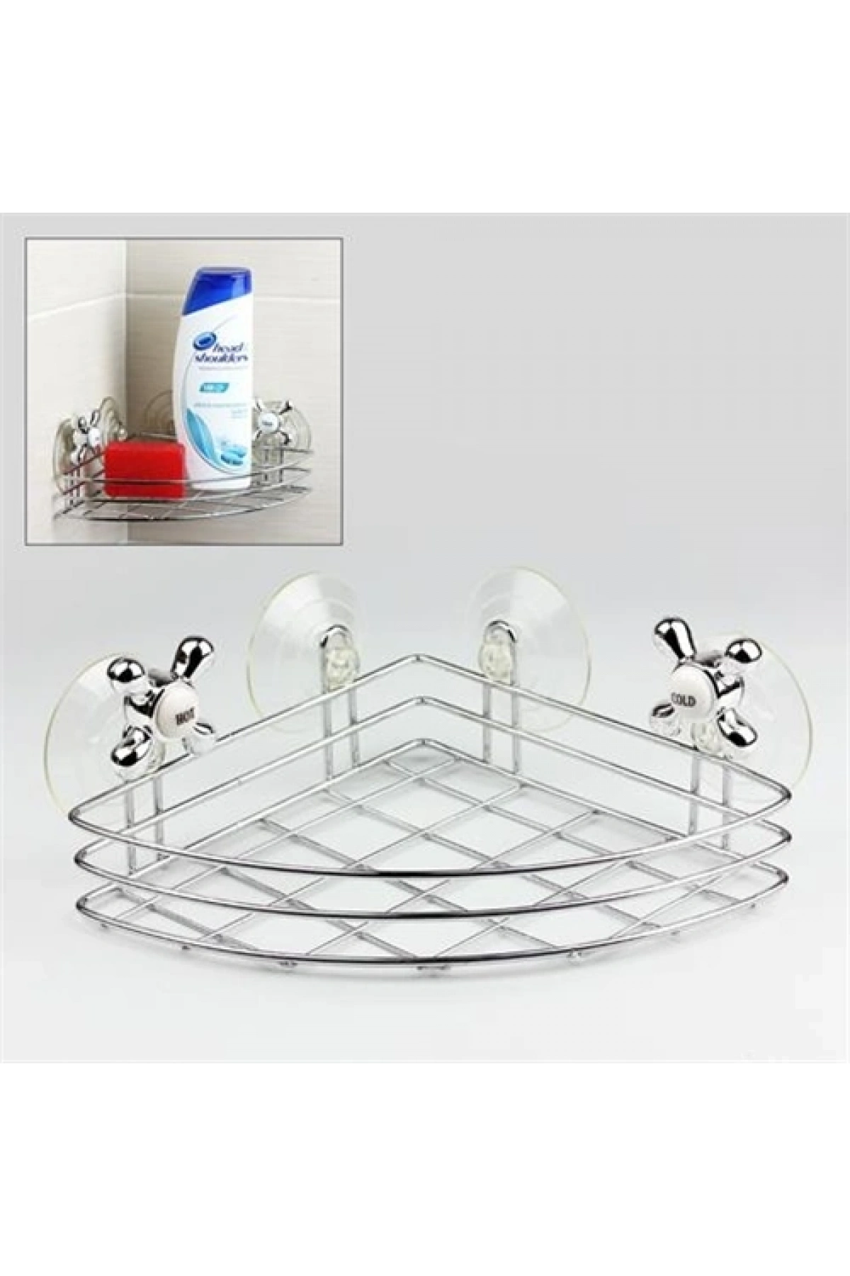 Banyo Organizeri - Çok Amaçlı Köşe Organizer Vantuzlu