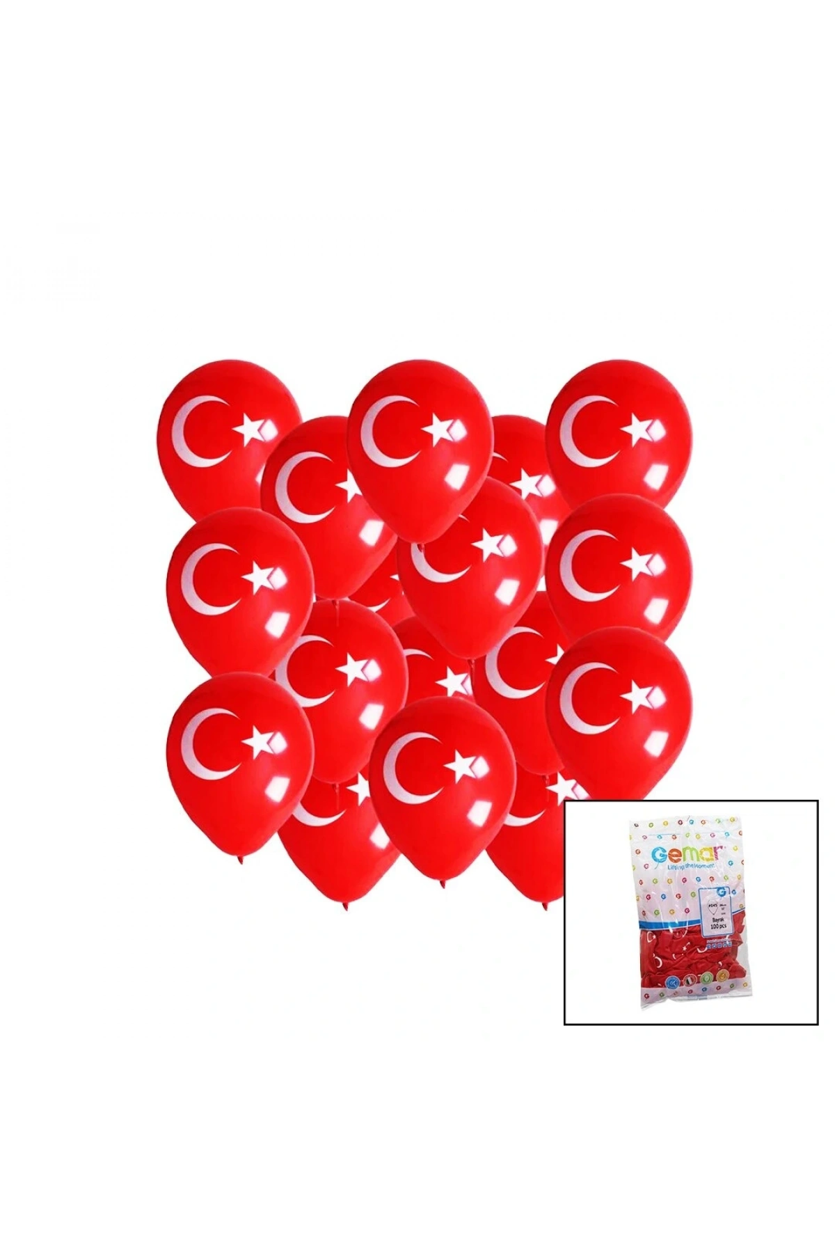 BAYRAKLI BALON  10 İNÇ - 26CM - 100PCS (5047)