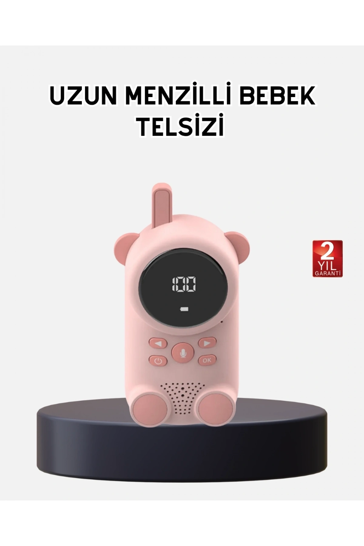 Bebek Telsizi LCD Ekran VOX İki Yönlü İletişim USB Şarj Hafif