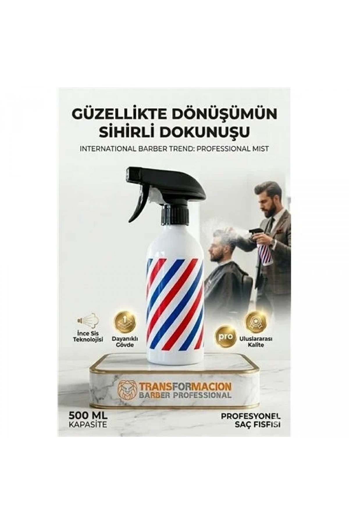 Berber Kuaför Su Spreyi Şişesi Profesyonel Saç Fısfısı 500 Ml 723018